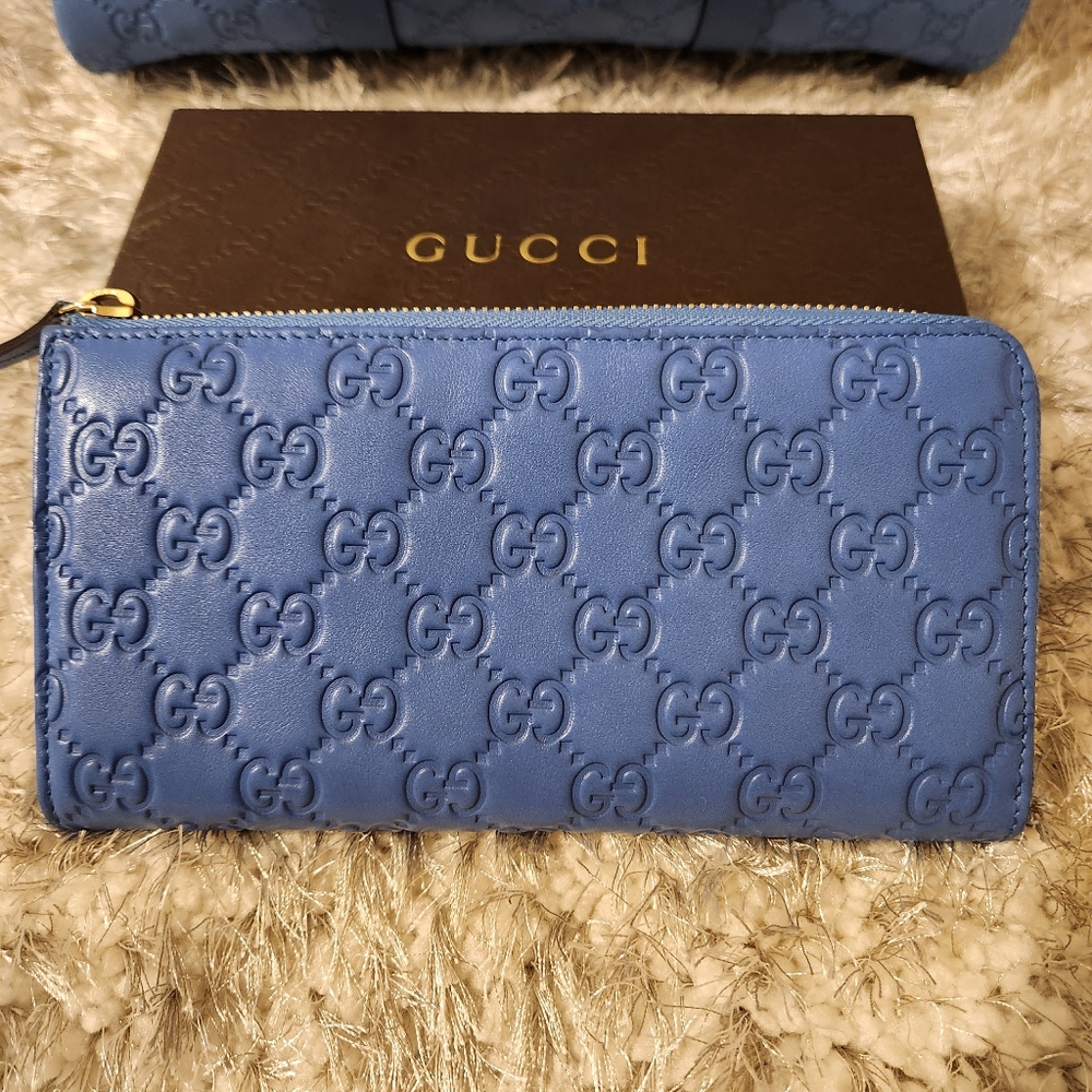 AUTHENTIC GUCCI Guccissima Donna Continental Zip-Around Wallet